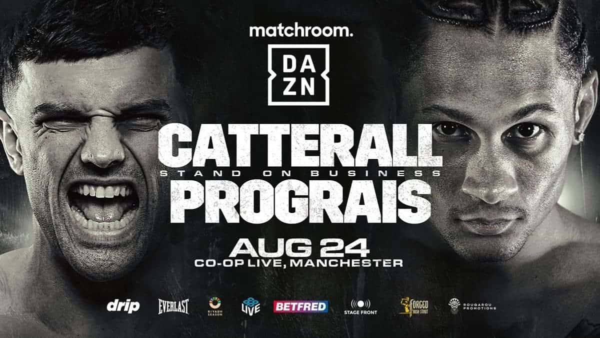 Poster for Jack Catterall vs Regis Prograis on August 24 at Co-op Live in Manchester
